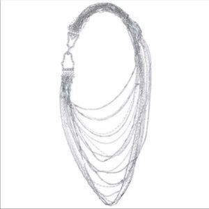 Chloe + Isabel Multi-Strand Bib Necklace - Silver